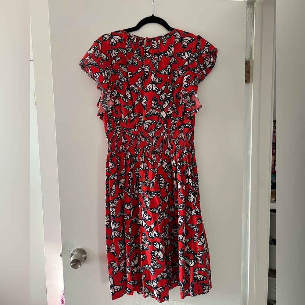 Kate Spade Red Dress with Butterfly Pattern - Picture 2 of 3